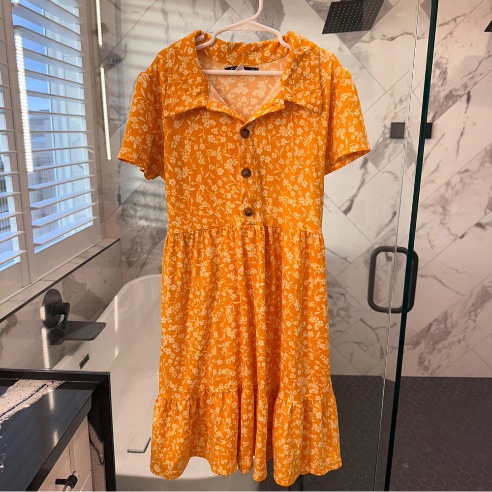 Xtraordinary Yellow Floral Dress